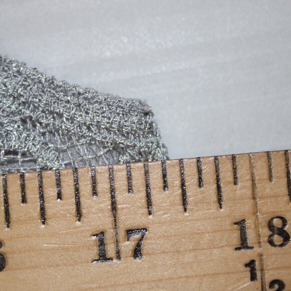 Express Top Sz M Gray Embroidered Lined Tank Metallic Polyester Top - Picture 13 of 14